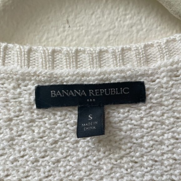 Banana Republic Cream Shimmer Sweater, Size Small - Picture 6 of 10
